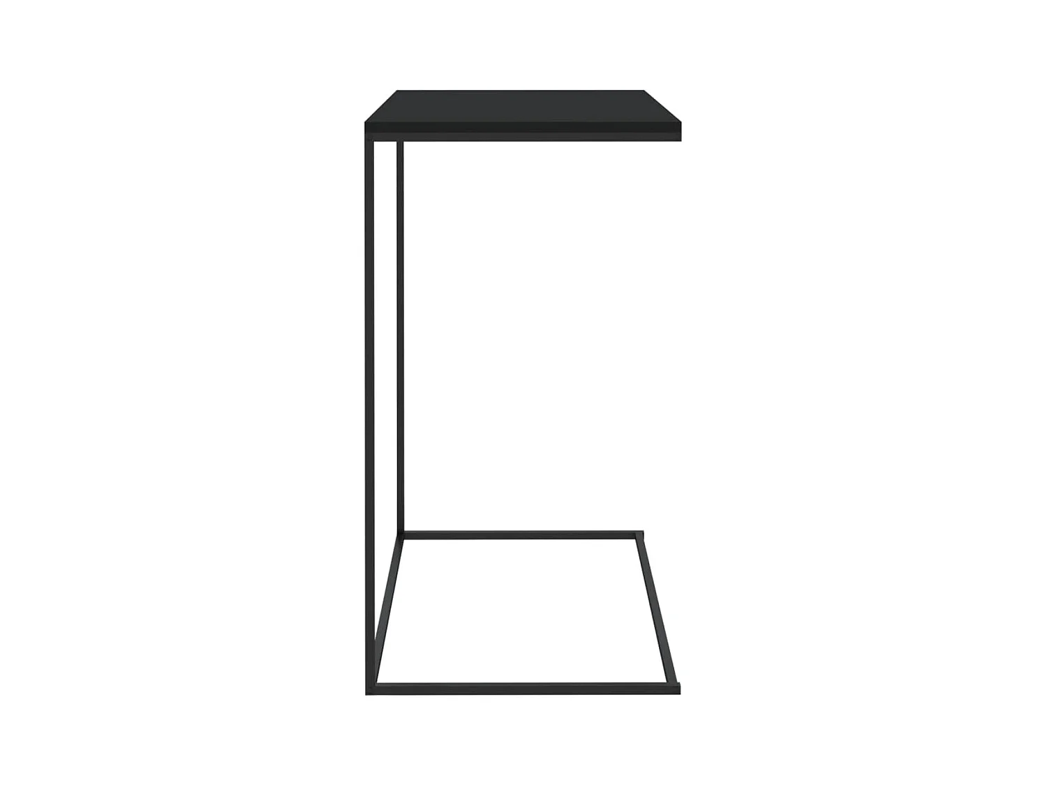 Mesa auxiliar de madera contrachapada negro 55x35x66 cm ES381106