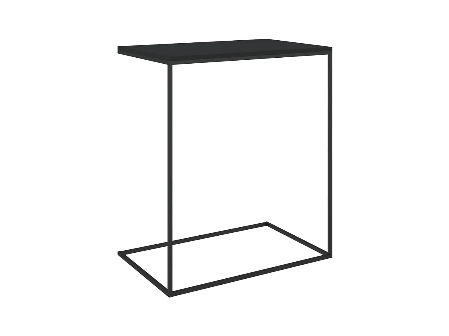 Mesa auxiliar de madera contrachapada negro 55x35x66 cm ES381106