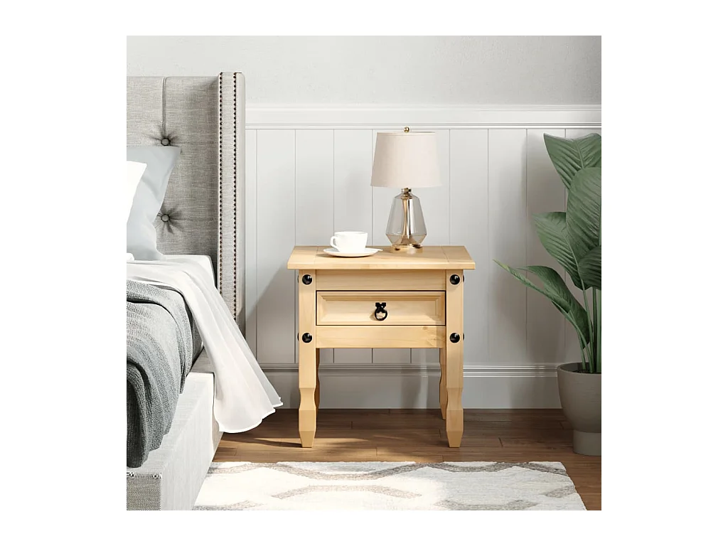 Table d'appoint Corona 50x50x50 cm bois de pin massif FR757747