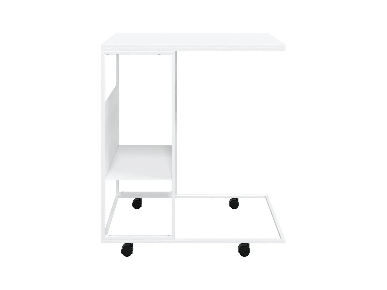 Table d'appoint avec roues blanc 55x36x63,5cm bois d'ingénierie FR357810