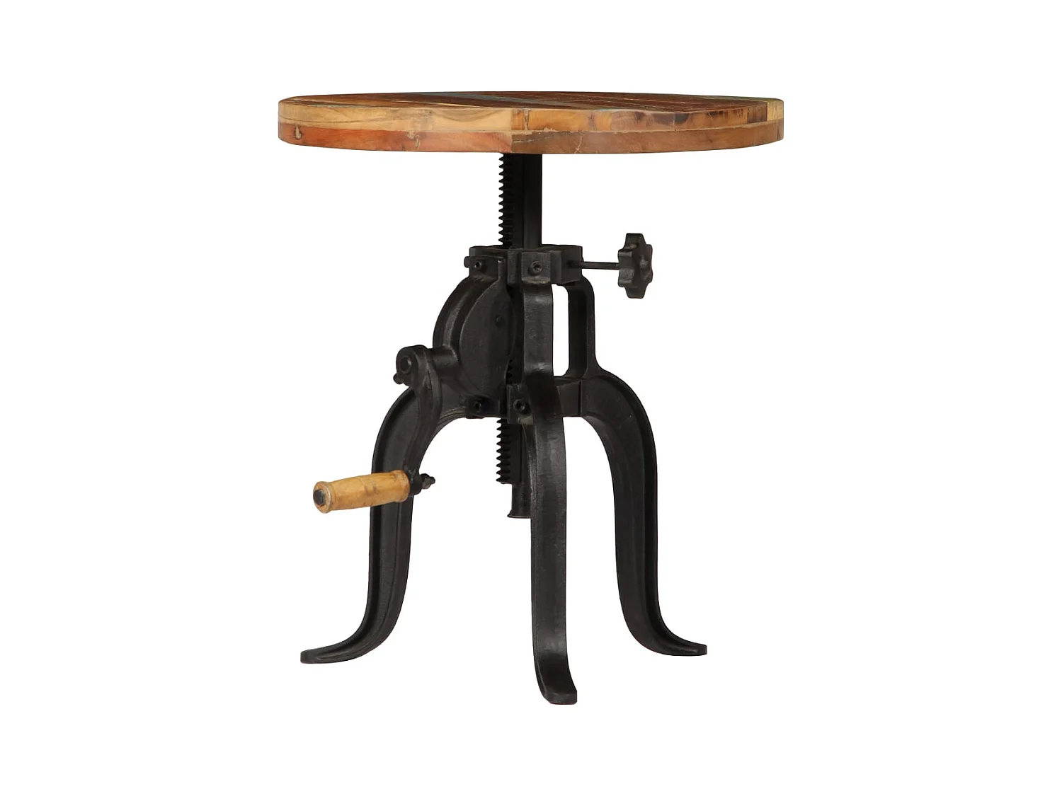 Table d'appoint 45x (45-62) cm Bois de récupération et fonte FR318840