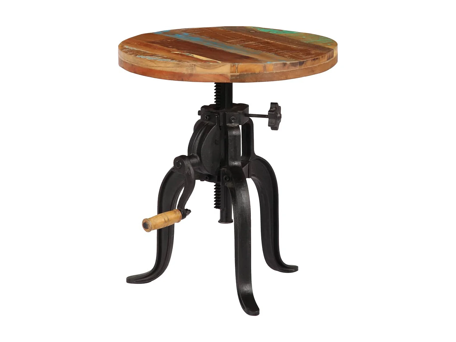 Table d'appoint 45x (45-62) cm Bois de récupération et fonte FR318840