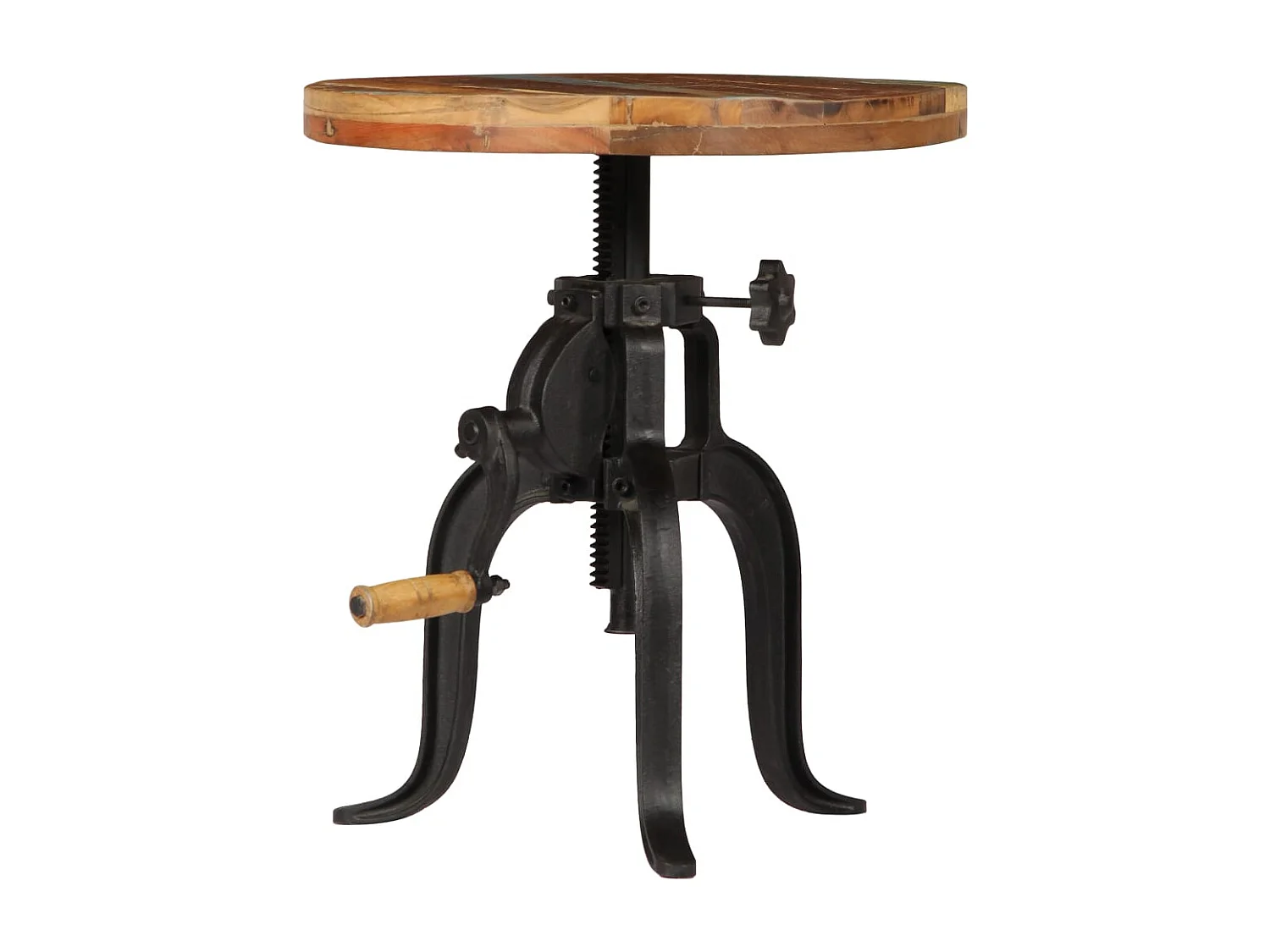 Table d'appoint 45x (45-62) cm Bois de récupération et fonte FR318840