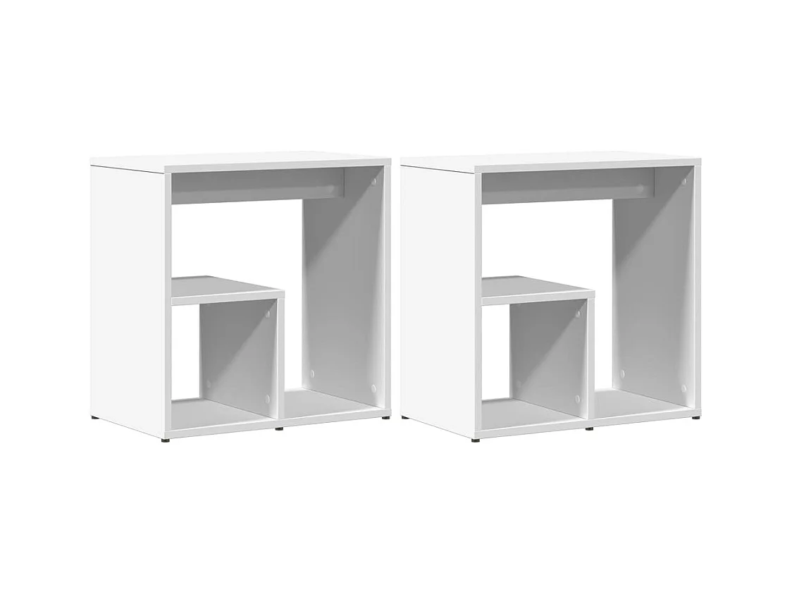 Tables d'appoint 2 pcs blanc 50x30x50 cm bois d’ingénierie FR945130