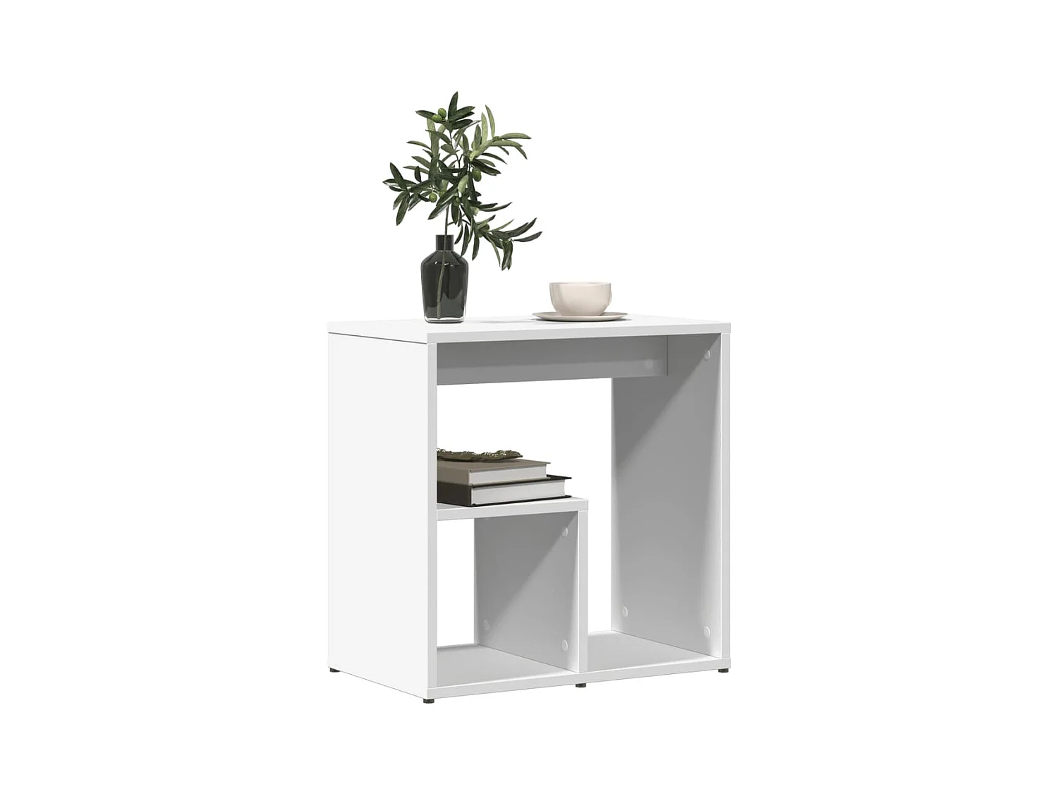 Tables d'appoint 2 pcs blanc 50x30x50 cm bois d’ingénierie FR945130
