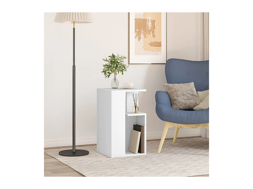 Table d'appoint blanc 35x35x60 cm bois d’ingénierie FR847474