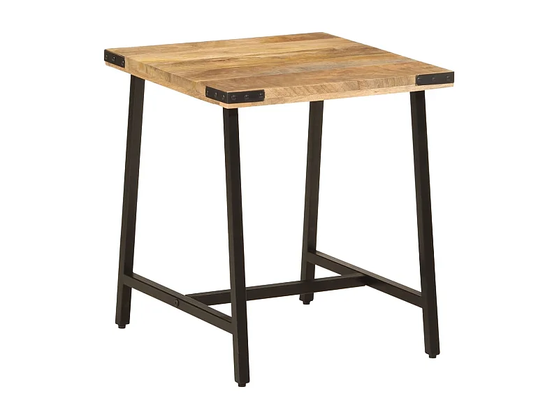 Mesa auxiliar de madera maciza de mango y hierro 45x45x50 cm ES344805