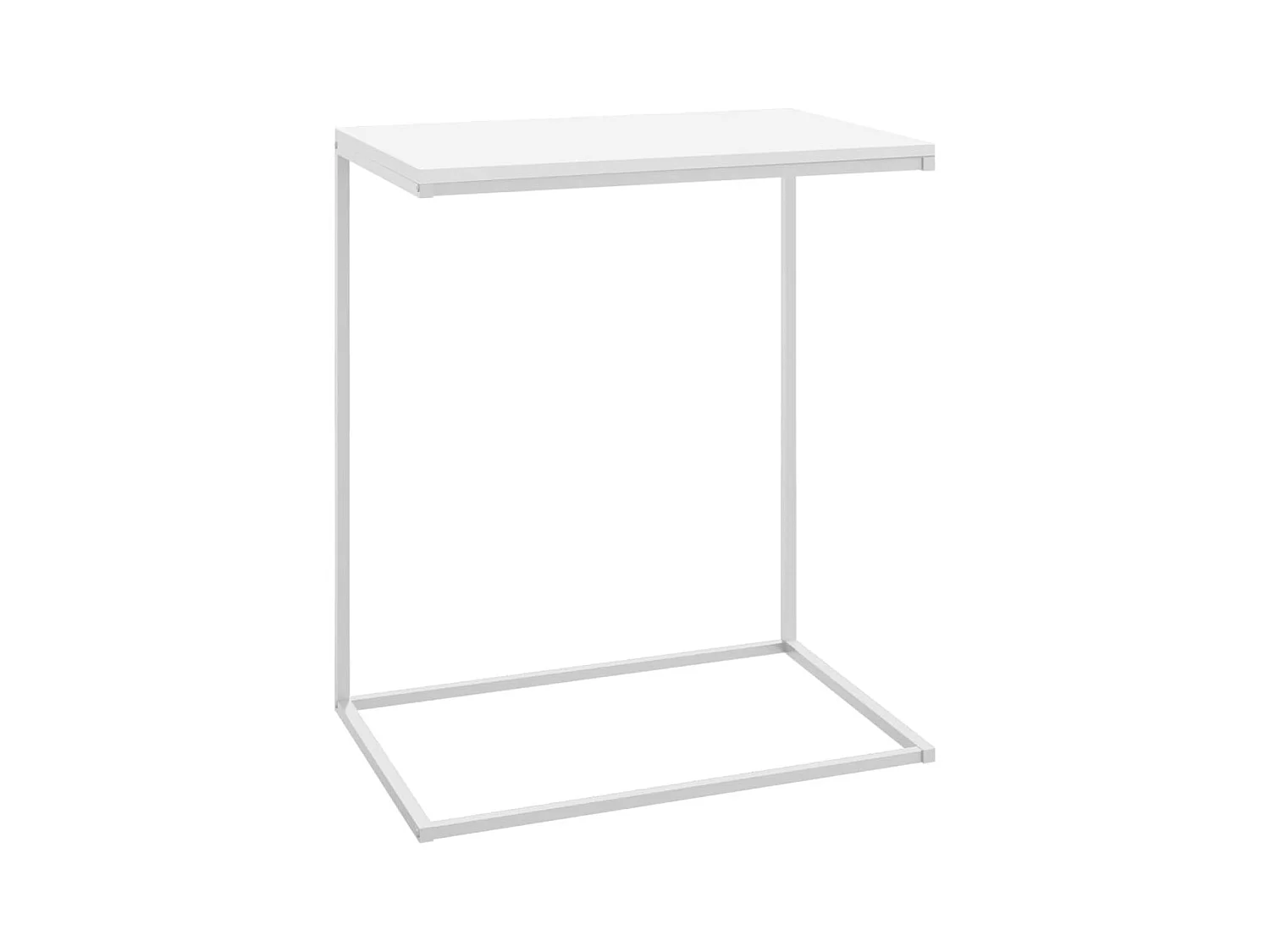 Bijzettafel 55x35x66 cm bewerkt hout wit BE220313