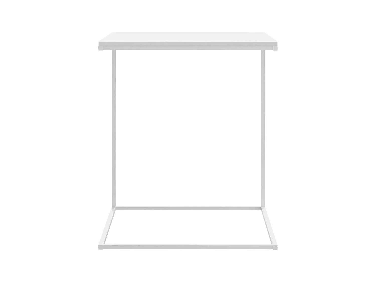 Bijzettafel 55x35x66 cm bewerkt hout wit BE220313