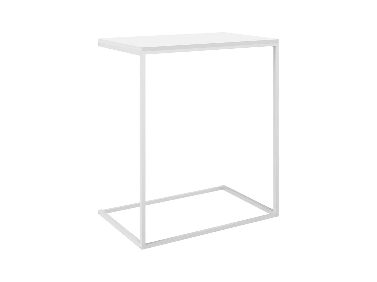 Bijzettafel 55x35x66 cm bewerkt hout wit BE220313