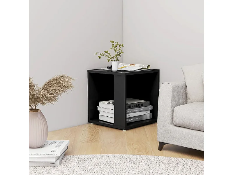 Mesa auxiliar madera contrachapada negro 33x33x34,5 cm ES760429