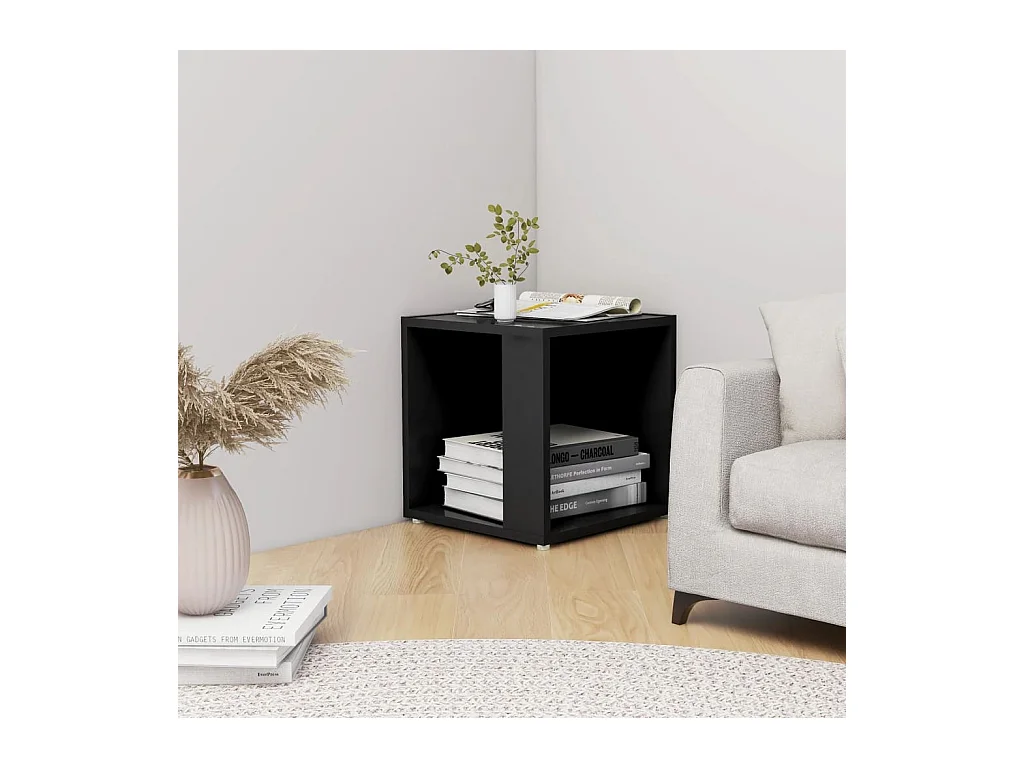 Mesa auxiliar madera contrachapada negro 33x33x34,5 cm ES760429