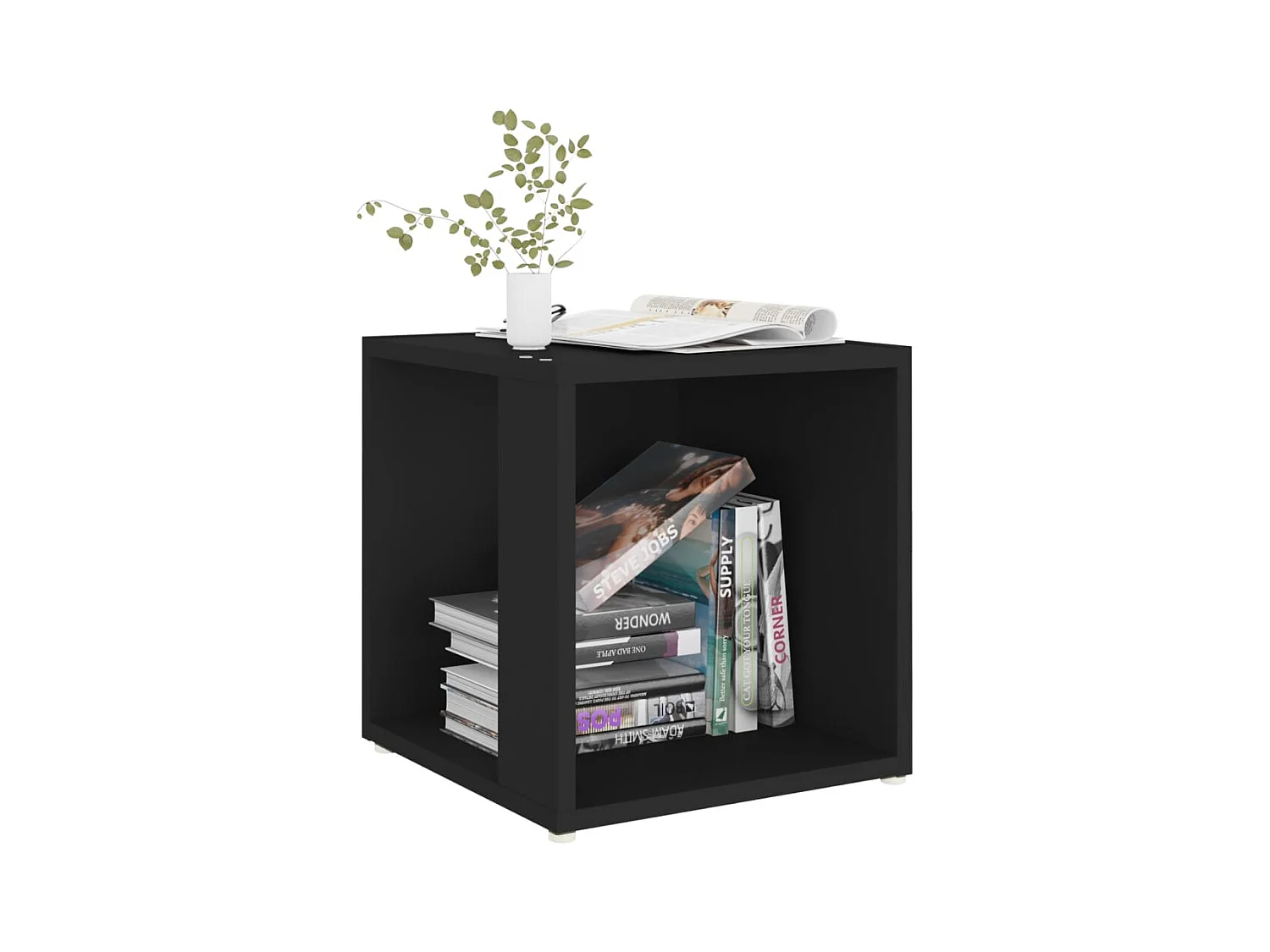 Mesa auxiliar madera contrachapada negro 33x33x34,5 cm ES760429