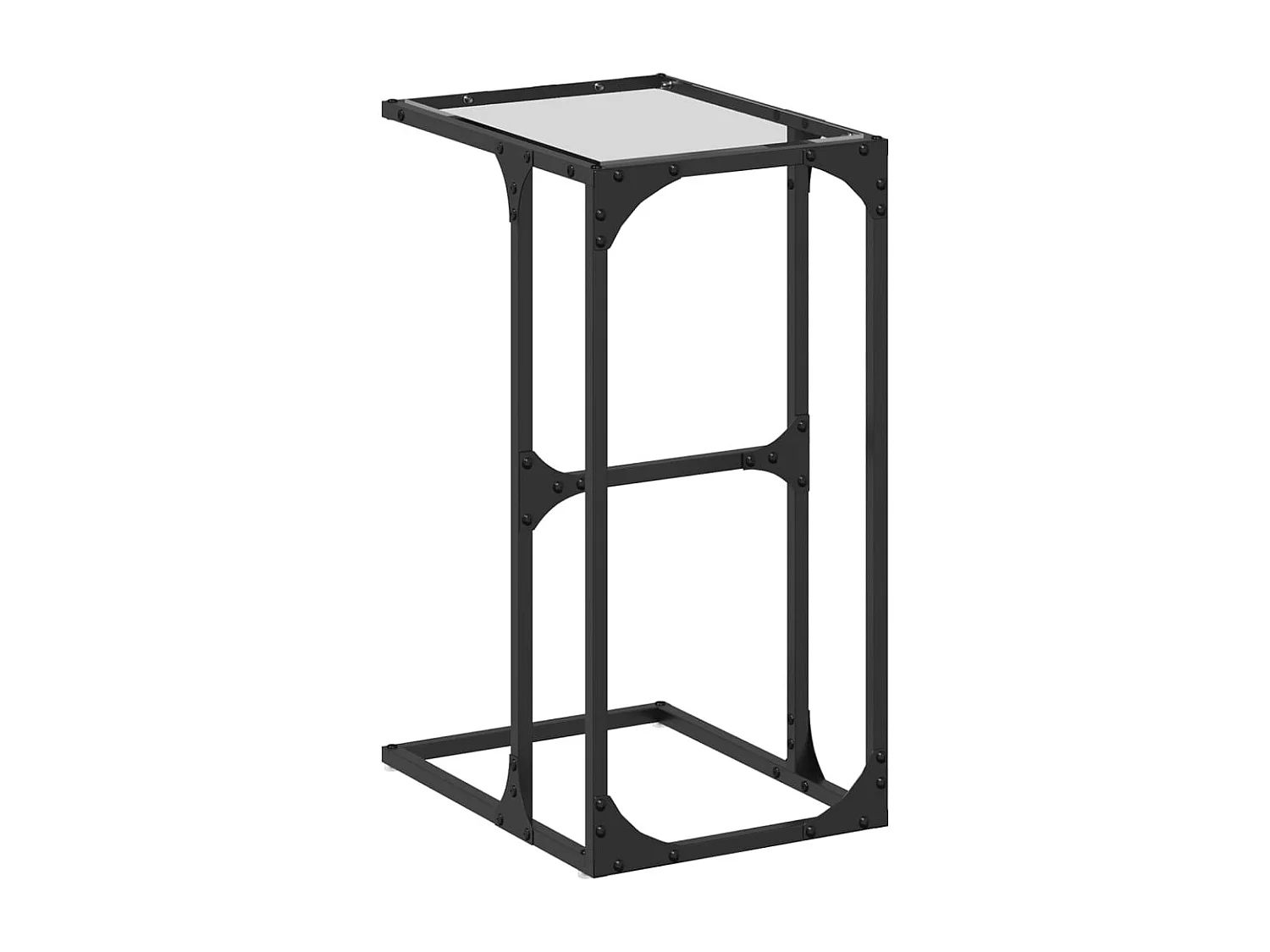 Table d'appoint avec verre transparent 40x30x61,5 cm acier FR255760