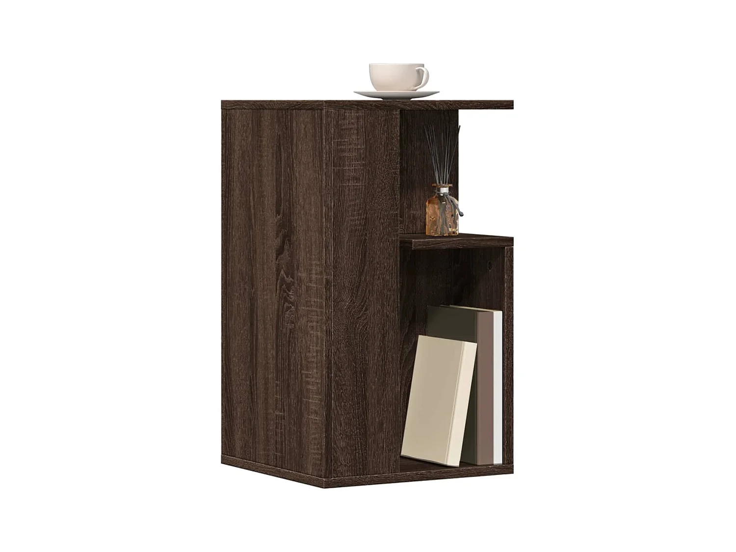 Mesa auxiliar madera de ingeniería roble marrón 35x35x60 cm ES177939