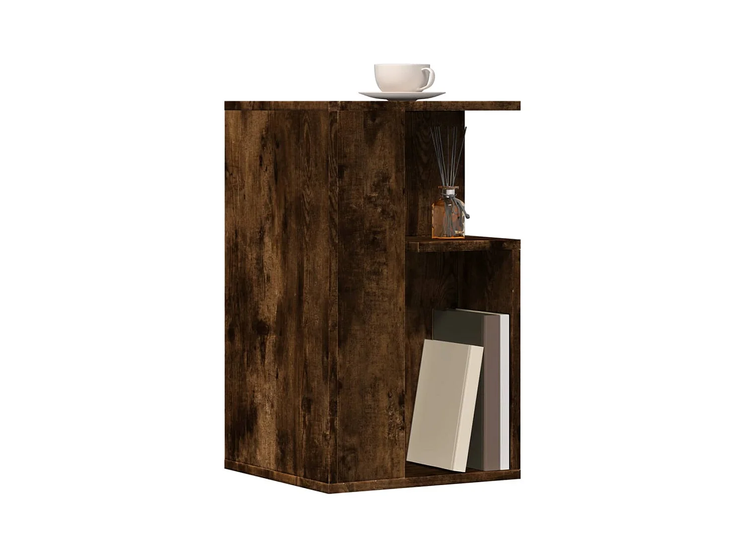 Mesa auxiliar madera de ingeniería roble ahumado 35x35x60 cm ES579023