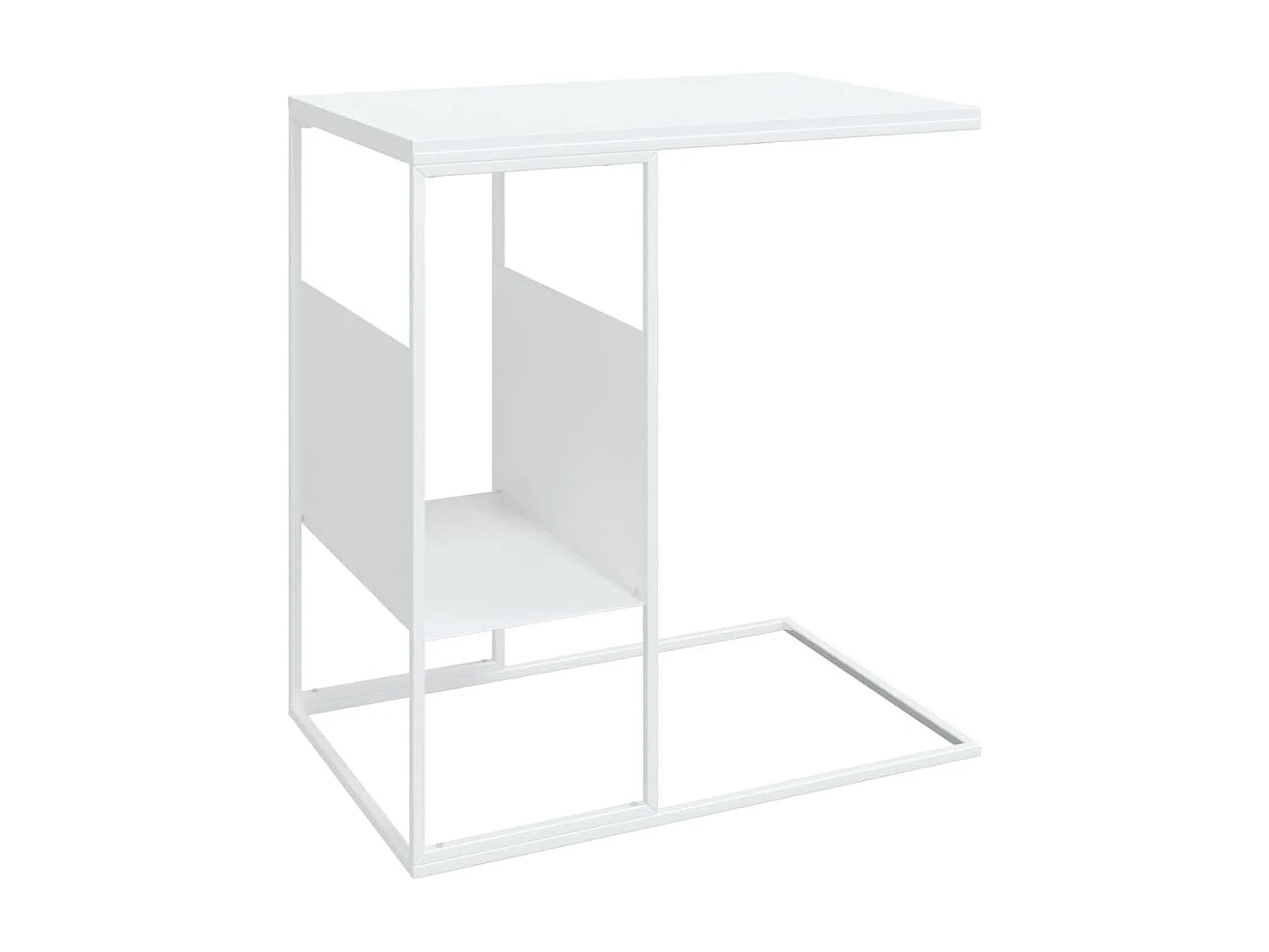 Mesa auxiliar de madera contrachapada blanco 55x36x59,5 cm ES150872