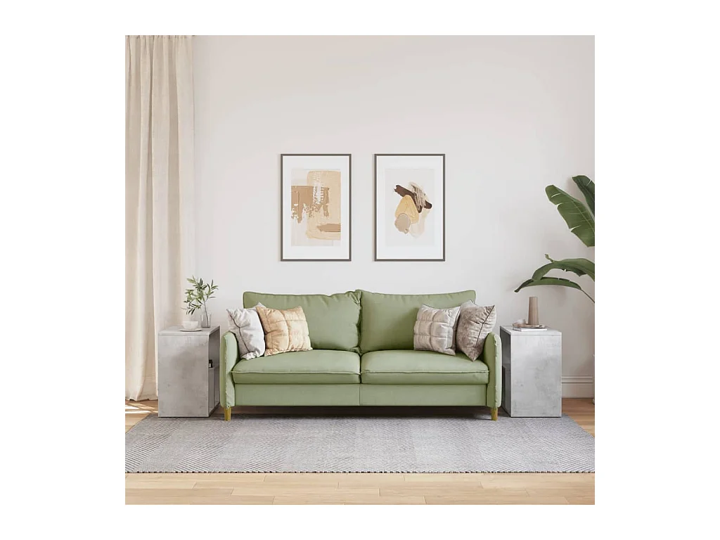 Tables d'appoint 2 pcs gris béton 50x30x50 cm bois d'ingénierie FR677965