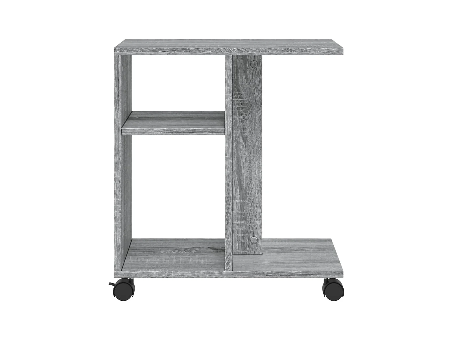 Mesa auxiliar ruedas madera ingeniería gris Sonoma 50x30x55 cm ES230717