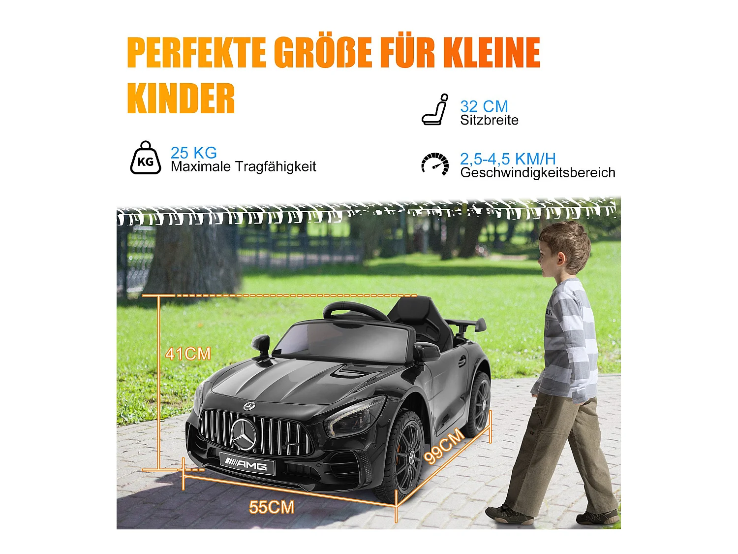 Voiture électrique pour enfants Mercedes Benz GTR 6V - Véhicule électrique pour enfants 2,5-4,5 km/h
