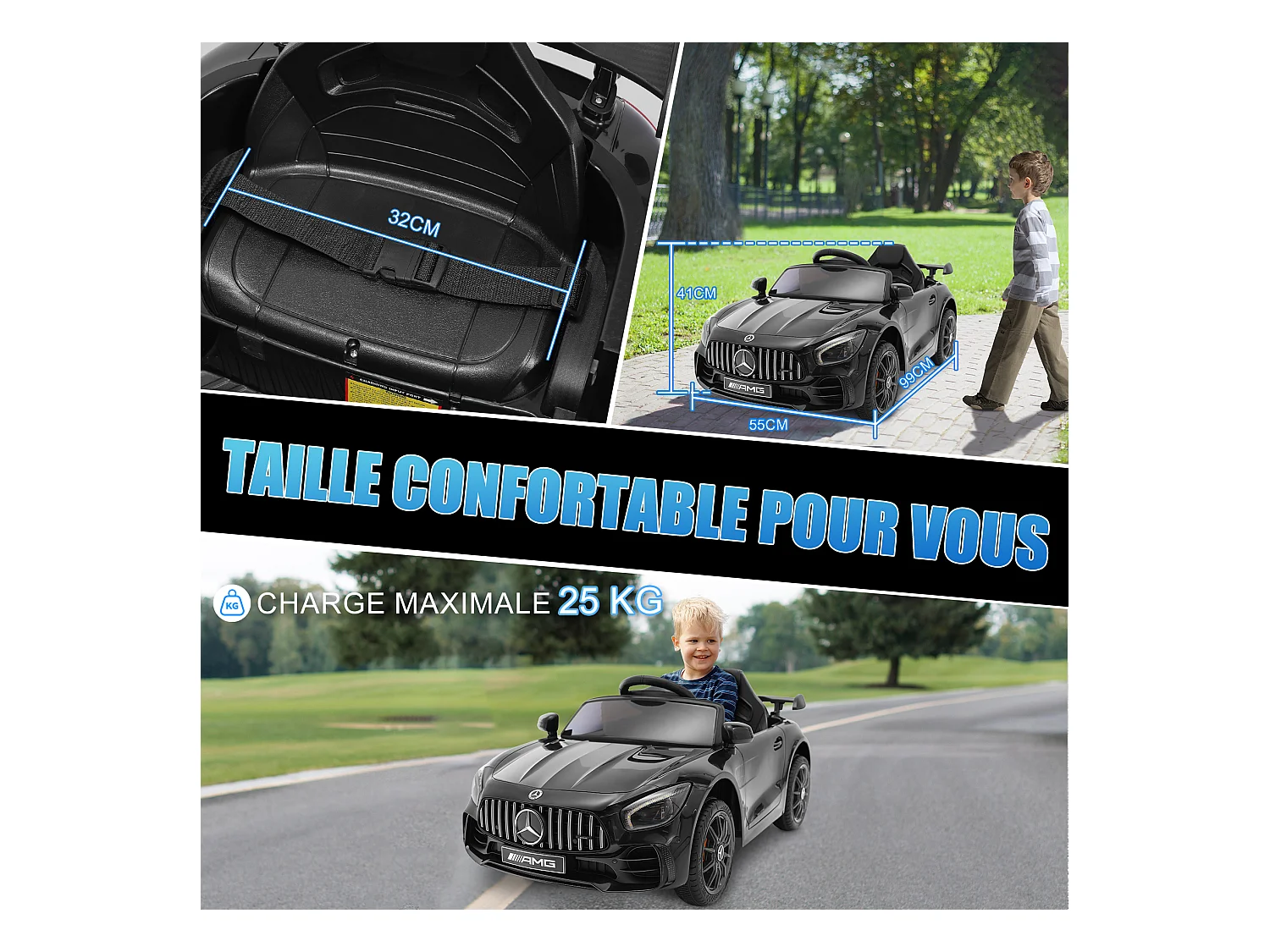 Voiture électrique pour enfants Mercedes Benz GTR 6V - Véhicule électrique pour enfants 2,5-4,5 km/h
