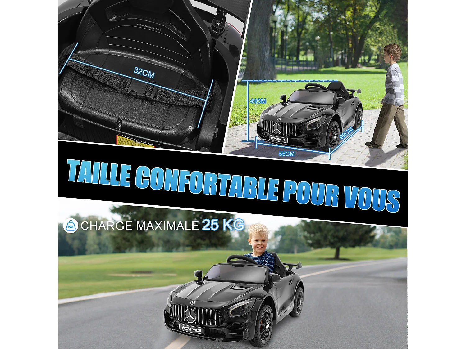 Voiture électrique pour enfants Mercedes Benz GTR 6V - Véhicule électrique pour enfants 2,5-4,5 km/h