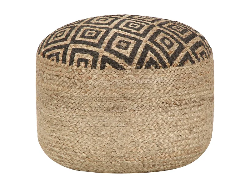 Pouf fait à la main Noir 45 x 30 cm Jute FR476228