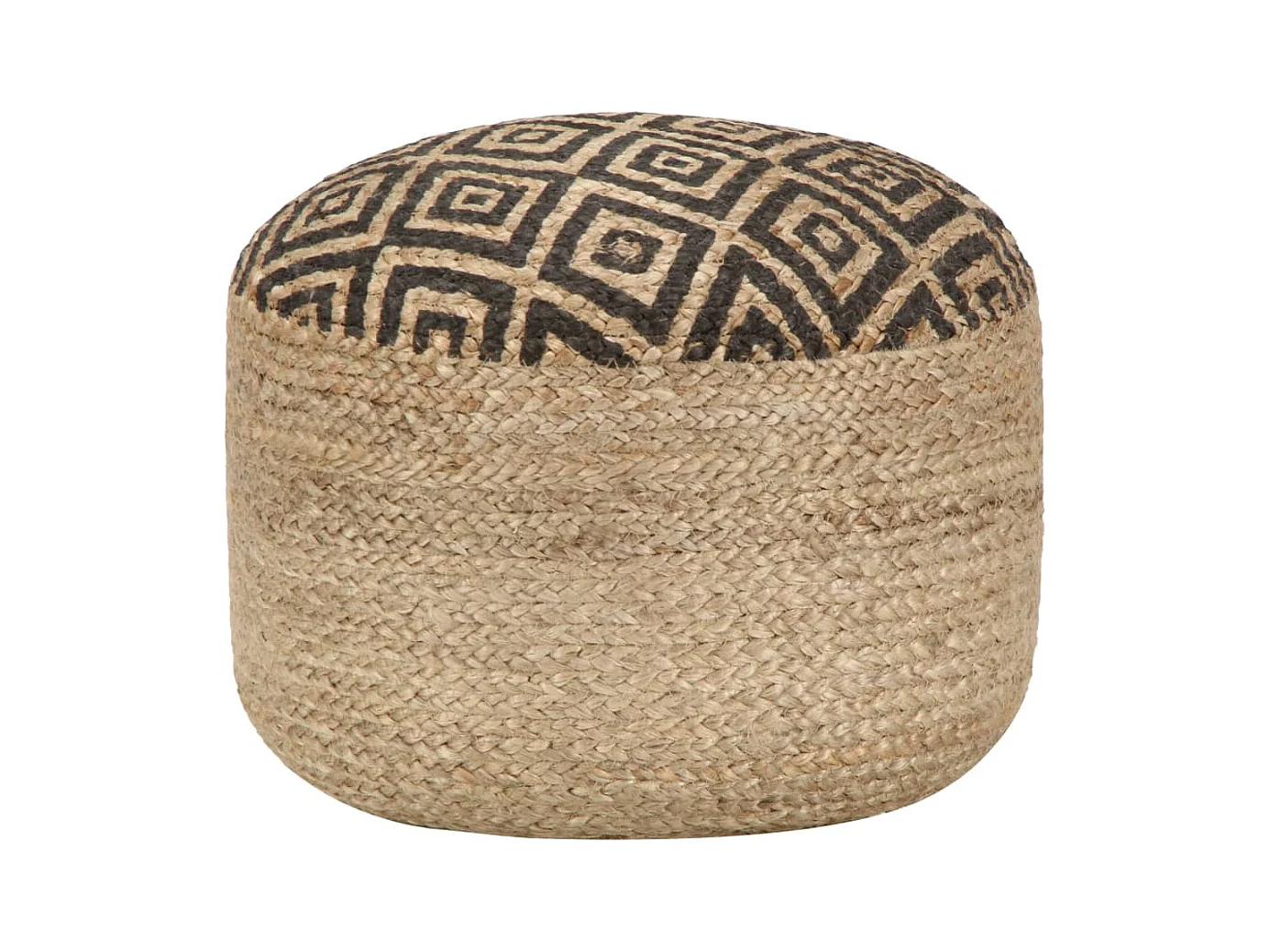 Pouf fait à la main Noir 45 x 30 cm Jute FR476228