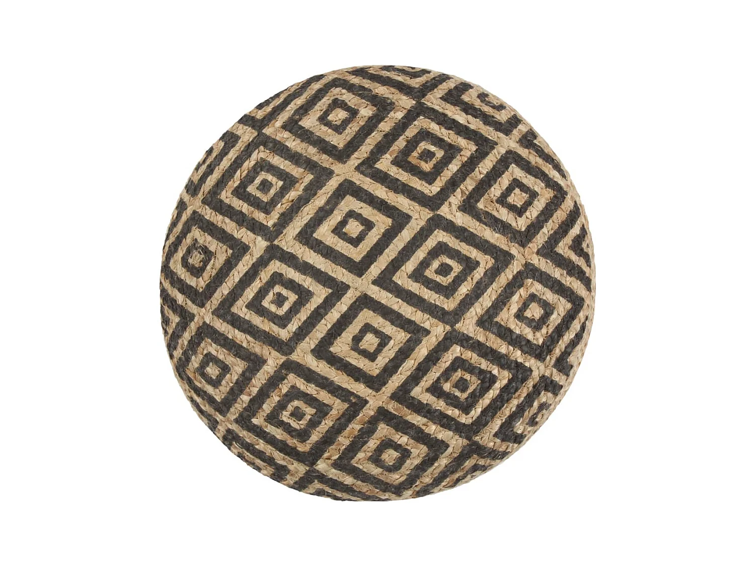 Pouf fait à la main Noir 45 x 30 cm Jute FR476228