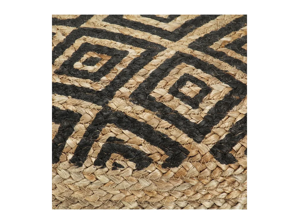 Pouf fait à la main Noir 45 x 30 cm Jute FR476228