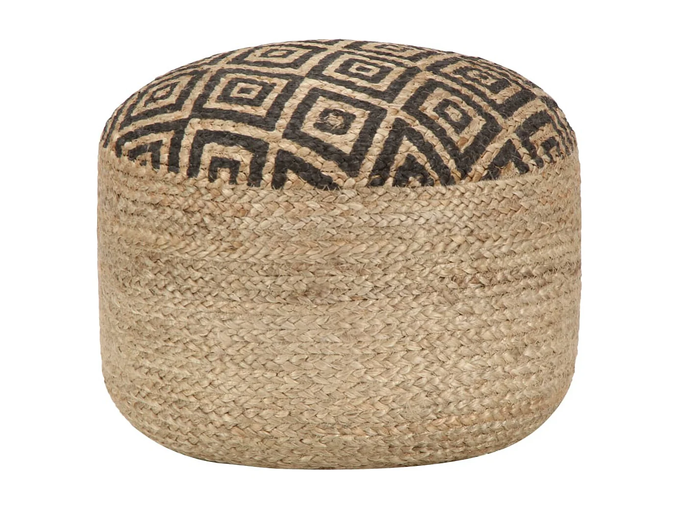 Pouf fait à la main Noir 45 x 30 cm Jute FR476228