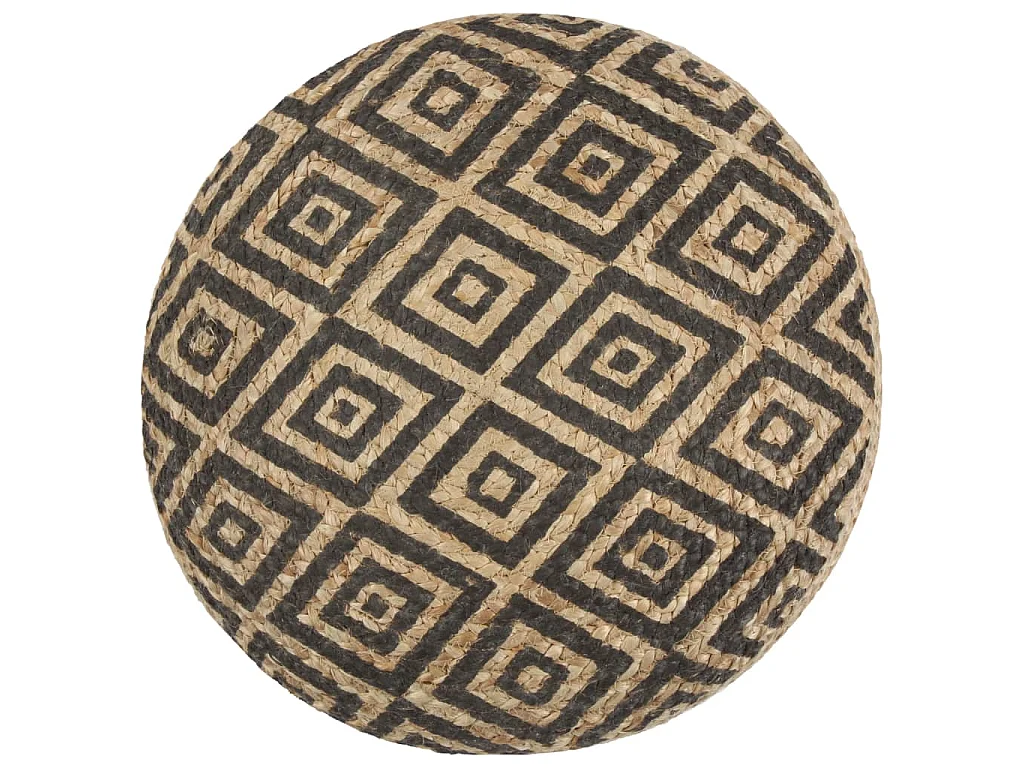 Pouf fait à la main Noir 45 x 30 cm Jute FR476228
