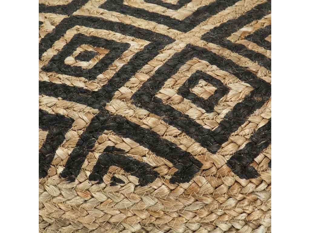 Pouf fait à la main Noir 45 x 30 cm Jute FR476228