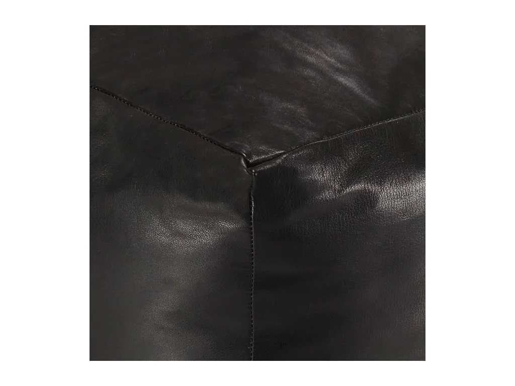 Pouf 40 x 40 x 40 cm Noir Cuir véritable de chèvre FR494752