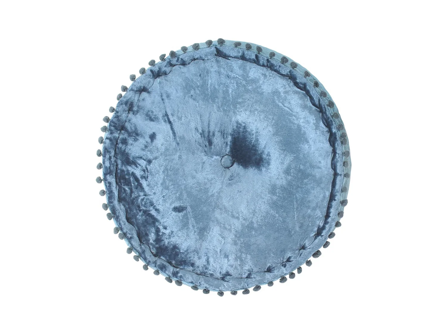 Pouf Rond Velours 40x20 cm Bleu FR820089