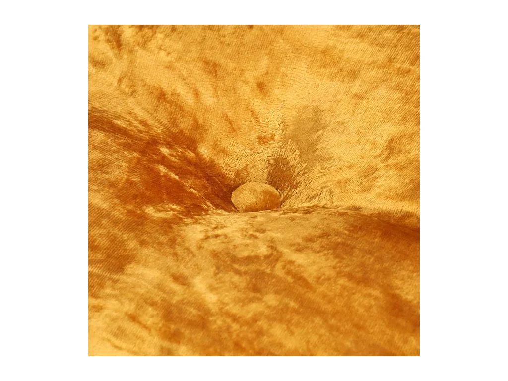 Pouf Rond Velours 40x20 cm Moutarde FR431810