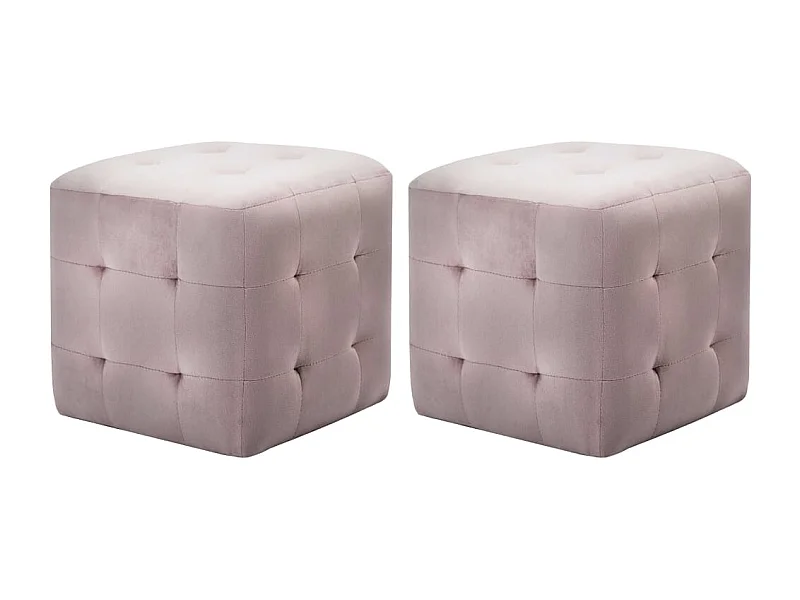 Pufe 2 pcs 30x30x30 cm veludo rosa PT301211