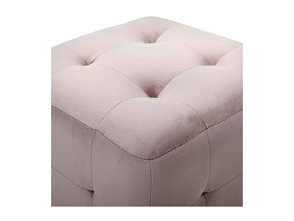 Puf 2 unidades terciopelo rosa 30x30x30 cm ES370205