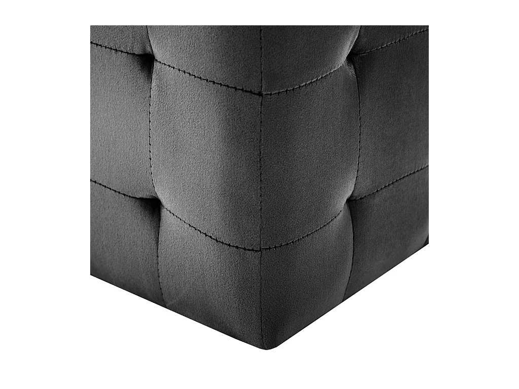 2 pcs Poufs Noir 30 x 30 x 30 cm Tissu velours FR956536