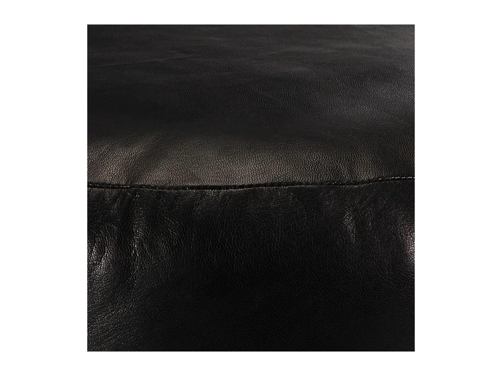 Puf negro 60x30 cm cuero auténtico de cabra ES480524