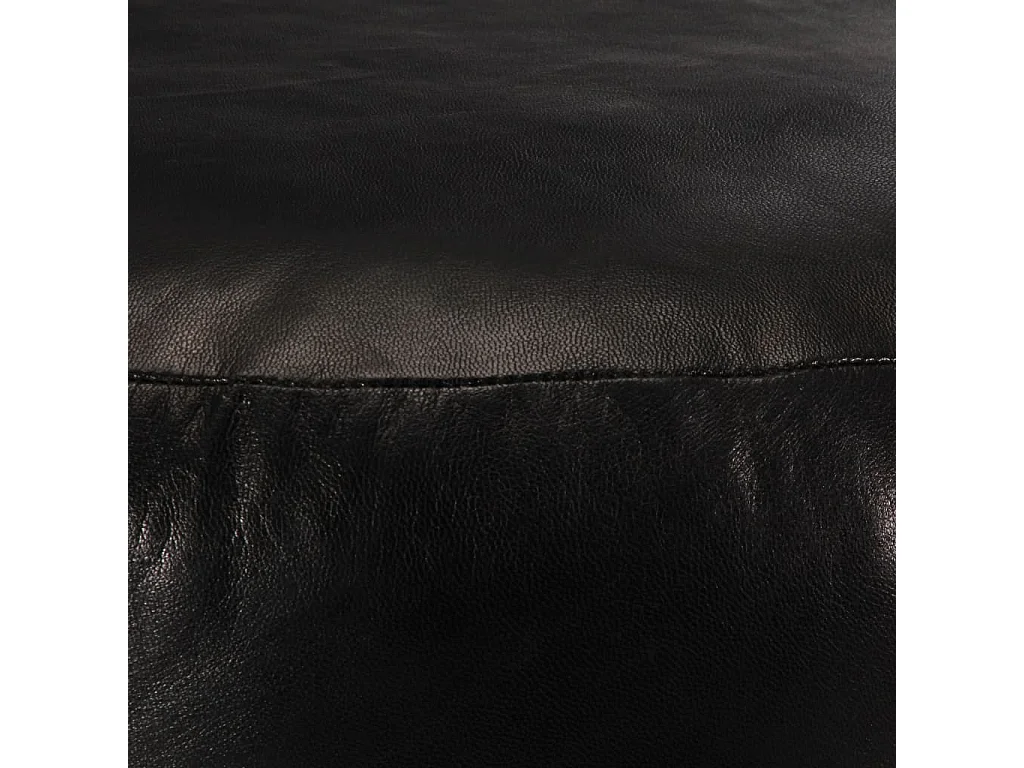 Puf negro 60x30 cm cuero auténtico de cabra ES480524