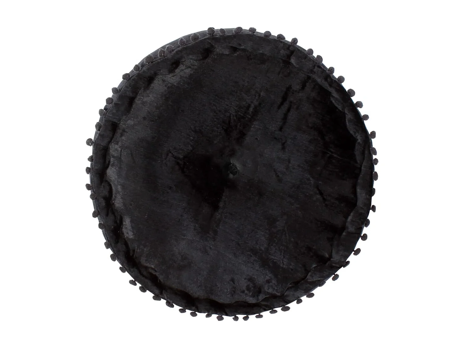 Pouf Rond Velours 40x20 cm Anthracite FR986540