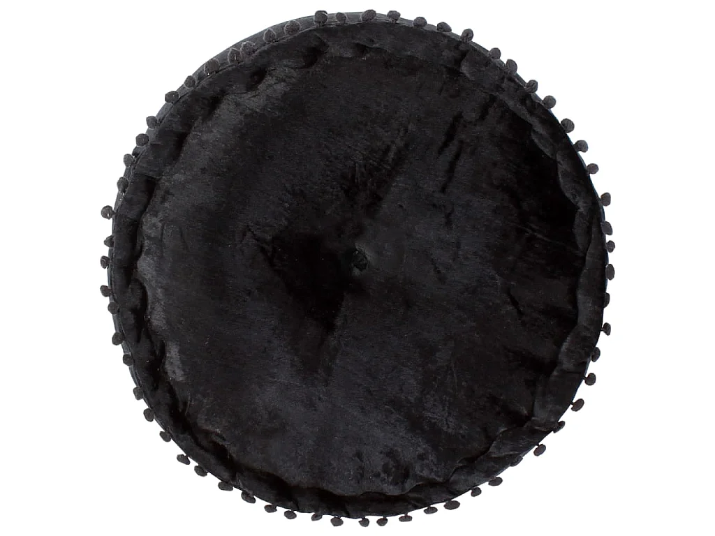 Pouf Rond Velours 40x20 cm Anthracite FR986540