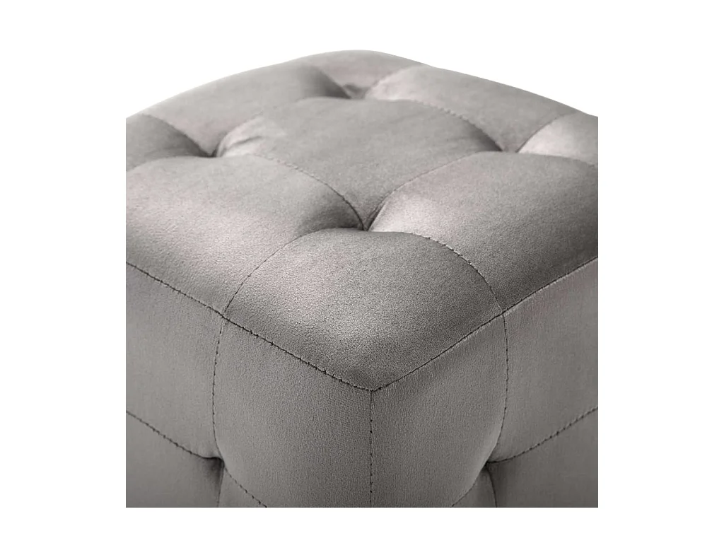 2 pcs Poufs Gris 30 x 30 x 30 cm Tissu velours FR557830