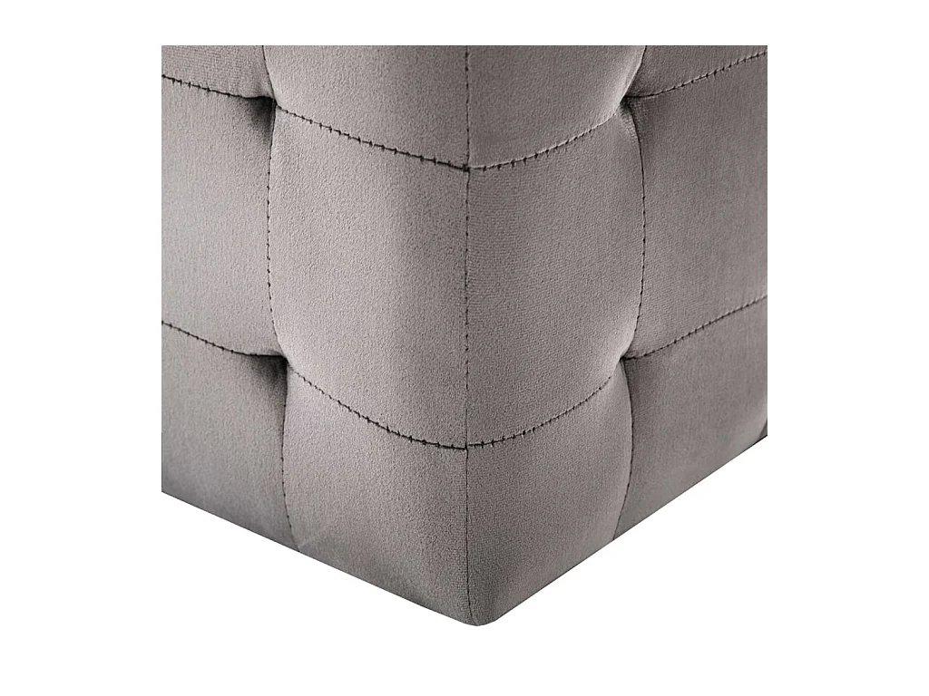 2 pcs Poufs Gris 30 x 30 x 30 cm Tissu velours FR557830