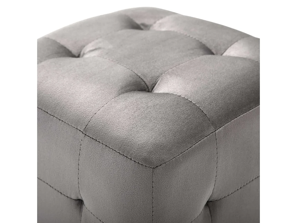2 pcs Poufs Gris 30 x 30 x 30 cm Tissu velours FR557830