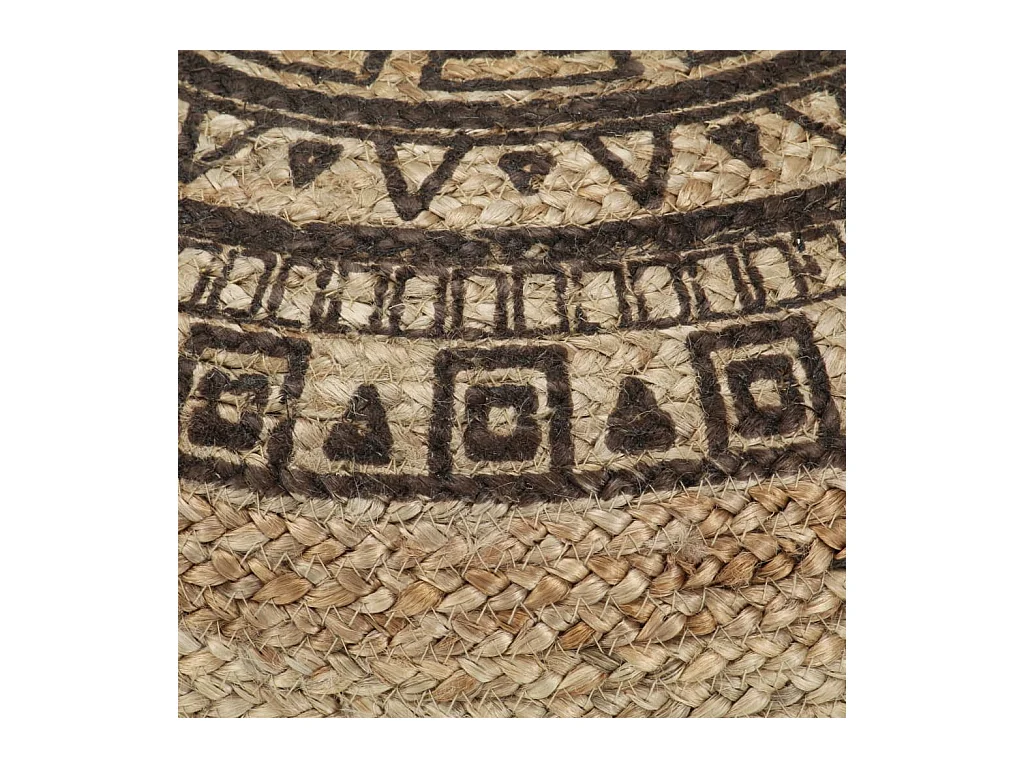 Puf tejido a mano marrón 45x30 cm yute ES779745