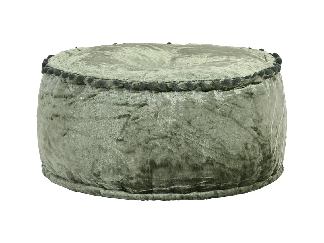 Puf redondo de terciopelo verde 40x20 cm ES732609