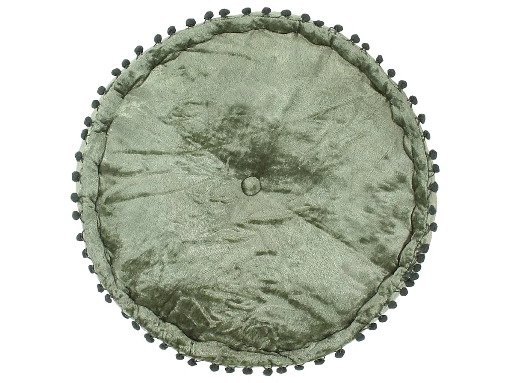 Pouf Rond Velours 40x20 cm Vert FR211242