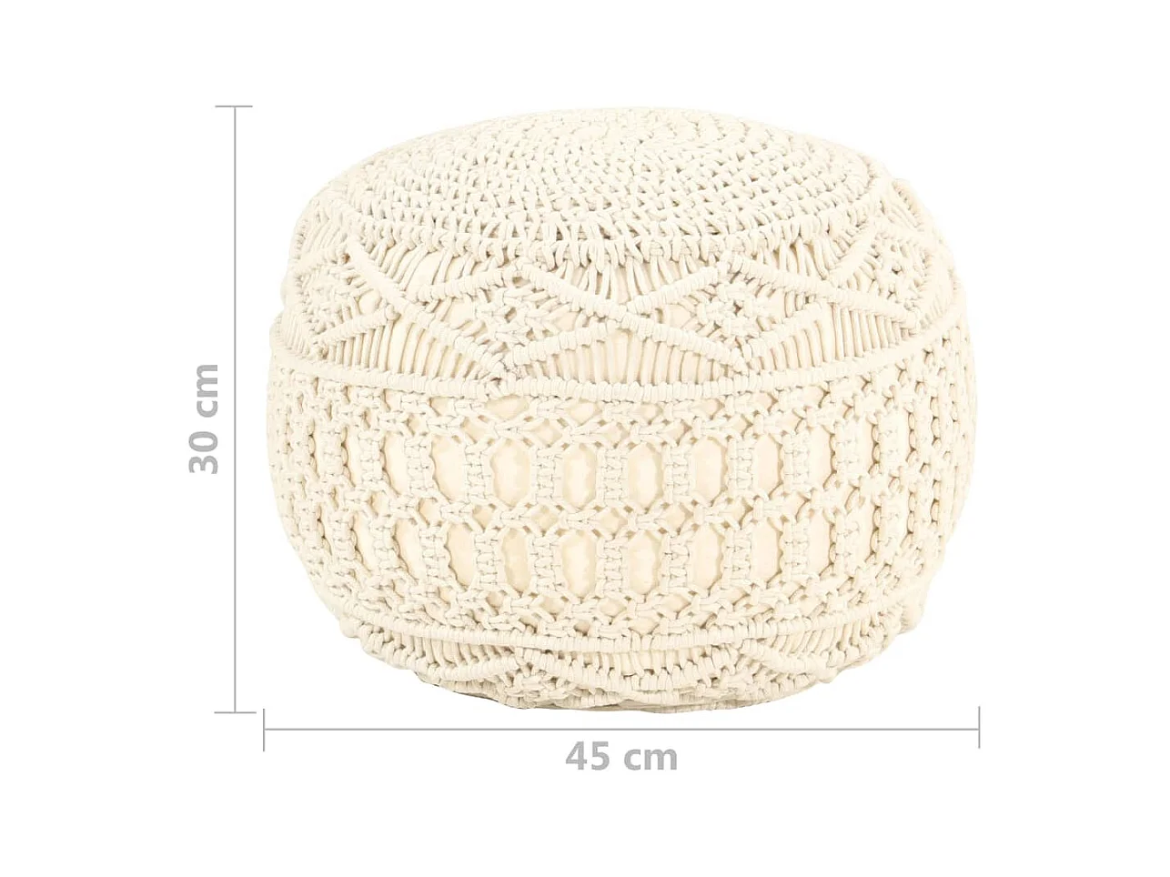 Pouf fait à la main en macramé 45x30 cm Coton FR238794